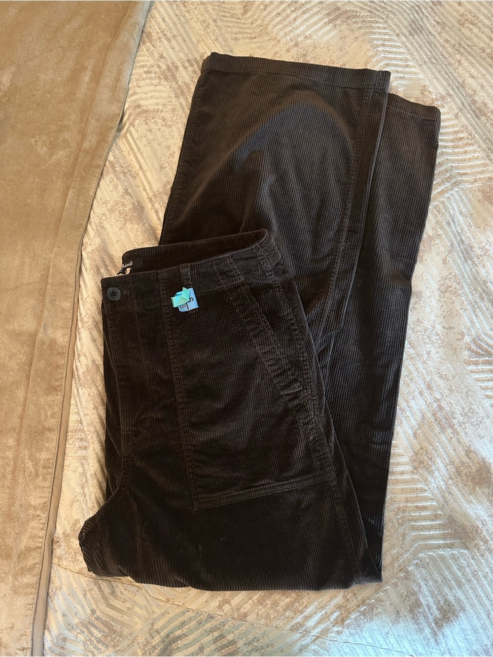 Madewell Women's Dark Brown Corduroy Wide-Leg Pants